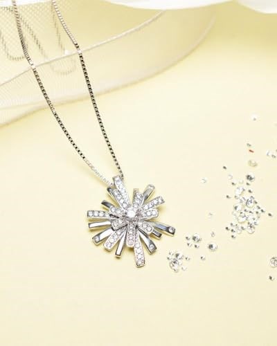Swr Diamond Seri Elegant Design Kar Tanesi Kadın Gümüş Kolye