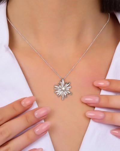 Swr Diamond Seri Elegant Design Kar Tanesi Kadın Gümüş Kolye