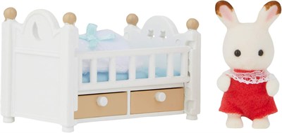 Sylvanian Families 5017 Çikolata Tavşan Bebek Yataklı - Bebek Evi Oyun Seti