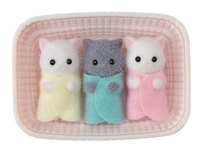 Sylvanian Families 5458 İran Kedisi Üçüz, Renkli