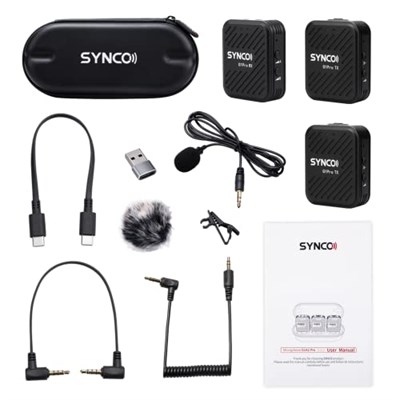 SYNCO G1 A2 Pro Kablosuz Yaka Mikrofon 2.4G Klip Yaka Mic Sistemi Verici Alıcı Kiti DSLR Kamera Smartphone için Şarj Kılıfı ile