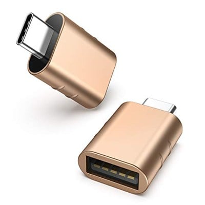 Syntech USB C - USB Adaptör [2 Paket] USB C Fiş USB 3 Soket Adaptör iPhone 15 Pro Max iMac iPad Mini/Pro 2021 MacBook Pro Air 2023 ve diğer Tip C Cihazlar ile Uyumlu, Altın