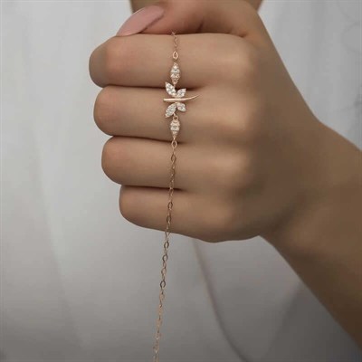 T7198 ​ Gümüş Rose Yusufçuk Kadın Bileklik