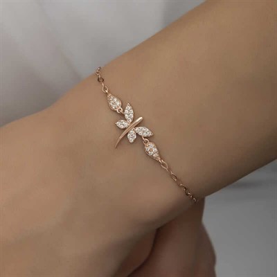 T7198 ​ Gümüş Rose Yusufçuk Kadın Bileklik