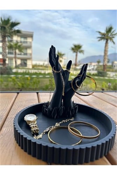 Tabak + El Şeklinde Yüzük & Takı Standı, TYB18K87GL8K8JIK18