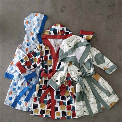 Taç Leon Geometrik Desenli Pamuk Viskon Polyester Bornoz