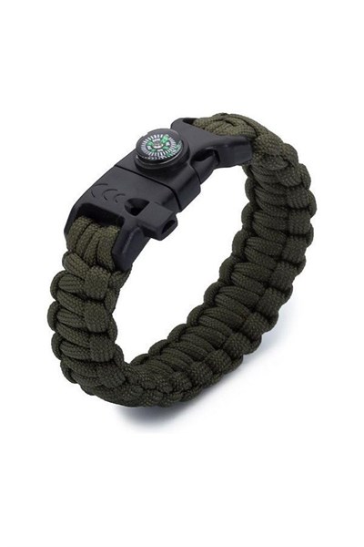 Tactical Paracord Çok Amaçlı 5i 1 Arada Kampçı Bileklik-1