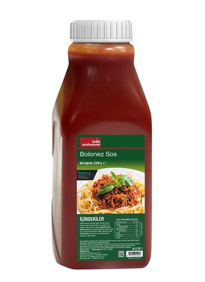 Tada Profesyonel Bolonez Sos, 2200 g, İtalyan Makarna Sosu