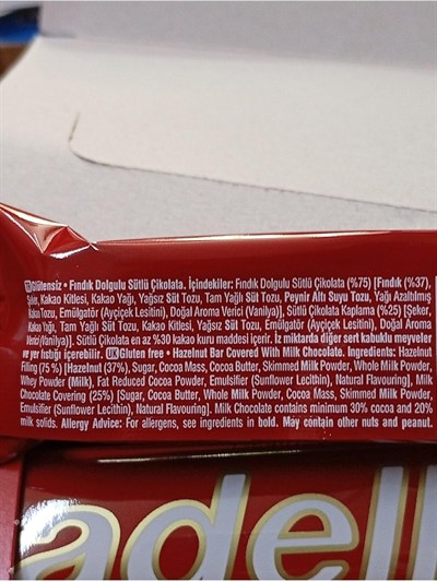 Tadelle Fındık Dol.Sütlü Çik.52 Gr X 16 ADET