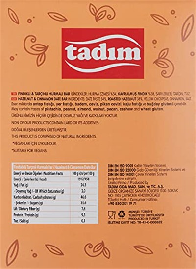 Tadım Hurmalı Bar 40gr 20li Paket