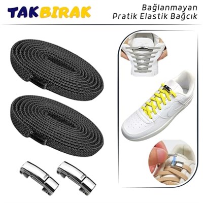 Takbırak Mıknatıslı Lastikli Ayakkabı Bağcığı, Akıllı Bağcık, Bot, Çocuk, Spor Bağcık