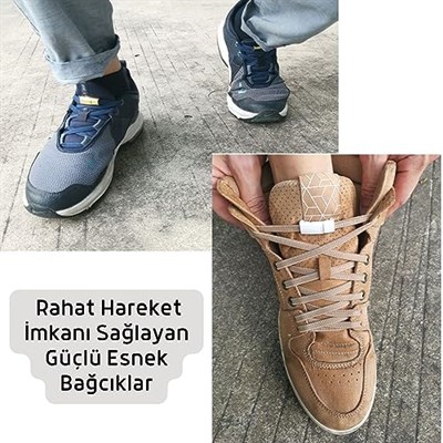 Takbırak Mıknatıslı Lastikli Ayakkabı Bağcığı, Akıllı Bağcık, Bot, Çocuk, Spor Bağcık