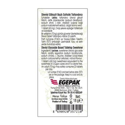 Takita Stevia Tablet Tatlandırıcı 300Ad 18g