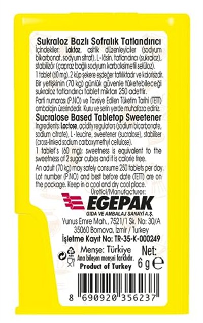 TAKİTA Sukralozlu Tablet Tatlandırıcı 100 Tablet