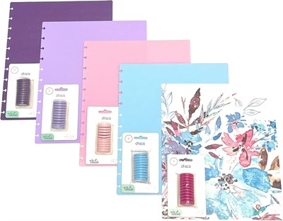 Talia Orta Boy Disk ve Kapak Seti 26 - Kömürlü Kömür, Avuç İçi DLB, Enerjik Turkuaz w/ET, Daylily w/SP, GO diskli Yeşil Zeytin - Seçenekler: Letter Set, Midsize Set