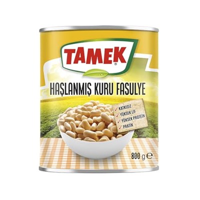 Tamek Haşlanmış Kuru Fasulye, 800 Gr, 3lü Paket