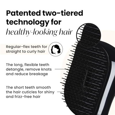 Tangle Teezer Compact Styler Rose Gold Black Saç Fırçası -Seyahat ve Çanta Boy Tarak
