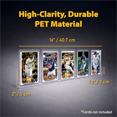 Tapeera 20li Paket PET Beyzbol Kartı Vitrini - 120 Karta Kadar Tutun Duvara Montaj - Kollu Kart ve Üstten Yükleyici Ekranı - Spor Kartı Ticaret Kartı Teşhir Rafı - Polaroid Instax Ekran için