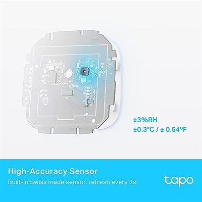 Tapo T315, Akıllı Sıcaklık ve Nem Monitörü, Ücretsiz Veri Depolama, LCD Ekran, Gerçek Zamanlı Bildirimler, Pil Dahildir, Alexa ve Google Home ile Çalışır, Tapo Hub Gereklidir Ayrıca Satılır