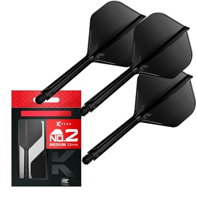 Target Darts K Flex Entegre Dart Uçuşları ve Şaftları, No.2 | 3lü Paket K-Flex - No2, Kflex Hepsi Bir Arada Kalıplı Dart Uçuş ve Gövde Uzunlukları: Kısa, Orta ve Orta | Profesyonel Dart Aksesuarları