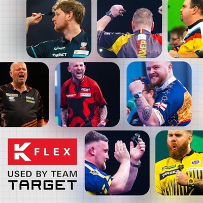 Target Darts K Flex Entegre Dart Uçuşları ve Şaftları, No.2 | 3lü Paket K-Flex - No2, Kflex Hepsi Bir Arada Kalıplı Dart Uçuş ve Gövde Uzunlukları: Kısa, Orta ve Orta | Profesyonel Dart Aksesuarları