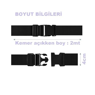 tarix Valiz Bavul Emniyet Kemeri 2 Adet (Siyah)