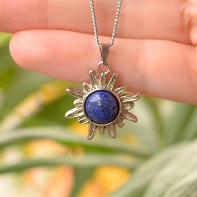 Taş Sandığı Lapis Lazuli Taşı Güneş Kolye