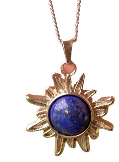 Taş Sandığı Lapis Lazuli Taşı Güneş Kolye