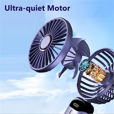 Taşınabilir El Vantilatörü, USB Şarj Edilebilir Kişisel Fan, 4800mAh, 90° Katlanabilir Mini Masa Fanı, Led Dijital Ekranlı 5 Hız Çok Fonksiyonlu Fan Dış Mekan İç Mekan için (Mavi)