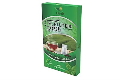 Tatlinda Filter Tea 50li Büyük Boy L Doğal ağaç liflerinden üretilmiş Çay Filtresi Demleme Poşeti (50 Adet)