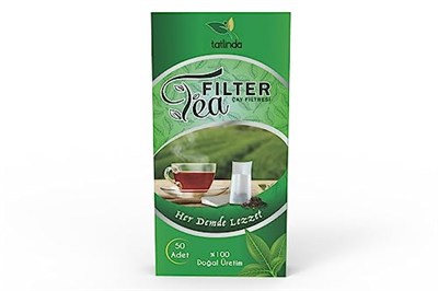 Tatlinda Filter Tea 50li Büyük Boy L Doğal ağaç liflerinden üretilmiş Çay Filtresi Demleme Poşeti (50 Adet)