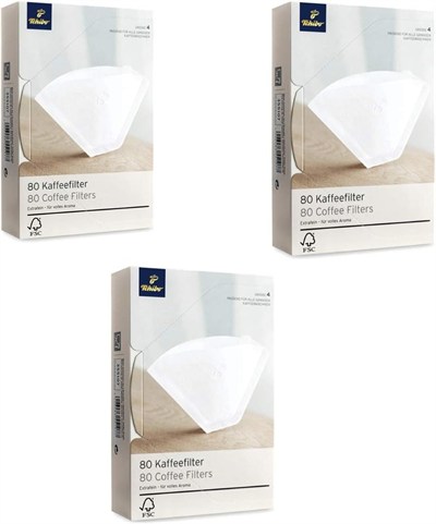 Tchibo 4 Numara (Büyük Boy) Filtre Kahve Kağıdı 3 x 80li Beyaz