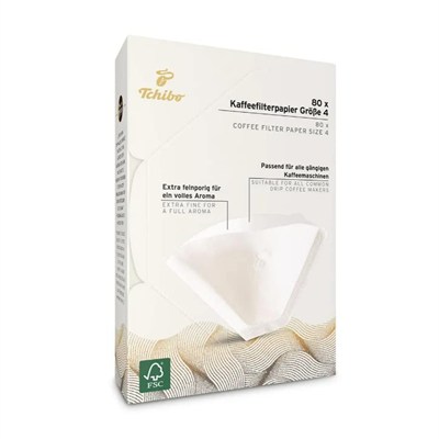 Tchibo 4 Numara (Büyük Boy) Filtre Kahve Kağıdı 3 x 80li Beyaz