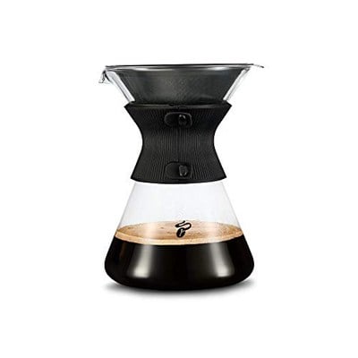 Tchibo Manuel kahve hazırlayıcı/dökme sürahi (borosilikat cam, silikon manşet ve kalıcı filtre, yüksek kaliteli paslanmaz çelik, 750 ml
