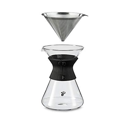 Tchibo Manuel kahve hazırlayıcı/dökme sürahi (borosilikat cam, silikon manşet ve kalıcı filtre, yüksek kaliteli paslanmaz çelik, 750 ml