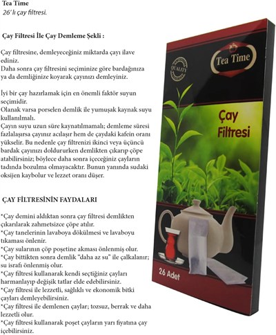 Tea Time Çay Demleme Poşeti (Filtresi) 10lu Paket (260 Poşet)