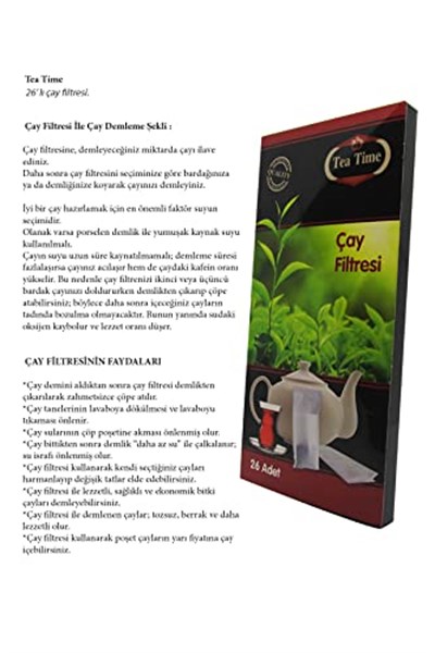 Tea Time Çay Filtresi Büyük Boy (130 Adet Filtre - Poşet) - Seçenekler: 130 Adet Filtre (Poşet), 260 Adet Filtre (Poşet)...