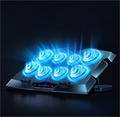 TechTic Z33 Laptop Soğutucu Standı 8 Fanlı Turbo 3000RPM Sessiz RGB Soğutucu 17İnç Ayarlanabilir