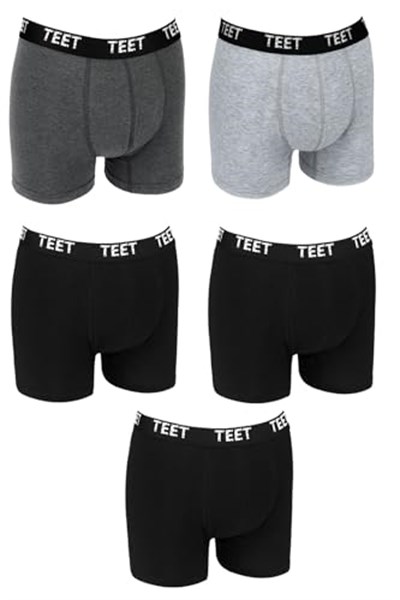 TEET Erkek Boxer Pamuklu Desenli DeLuxe 5li Set