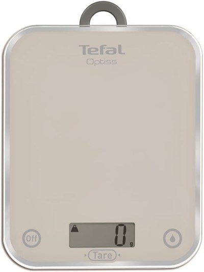Tefal BC5004 Optiss Cam Yüzeyli Hassas Mutfak Tartısı, 5 kg Kapasite, Gümüş