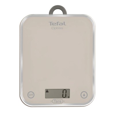 Tefal BC5004 Optiss Cam Yüzeyli Hassas Mutfak Tartısı, 5 kg Kapasite, Gümüş