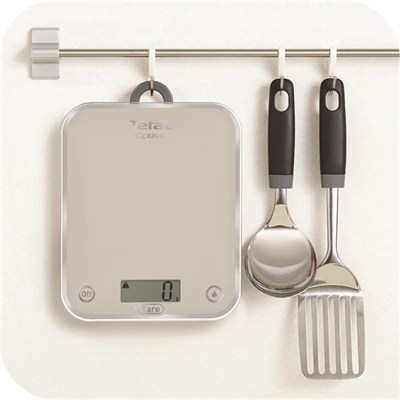 Tefal BC5004 Optiss Cam Yüzeyli Hassas Mutfak Tartısı, 5 kg Kapasite, Gümüş