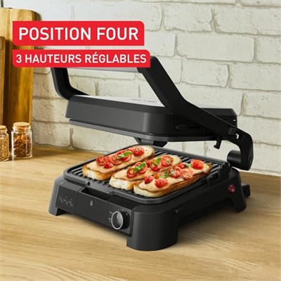 Tefal Tefal SuperGrill 3in1 4 Porsiyon Kapasiteli 2000 Watt Barbekü Izgara ve Tost Makinesi - Inox | Ayarlanabilir termostat, 3 yükseklik ayarlı fırın kademesi, çıkarılabilir plakalar
