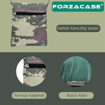 Tek Cep Fermuarlı İpli Boyuna Asmalı Asker Cüzdanı 14 cm - FC614