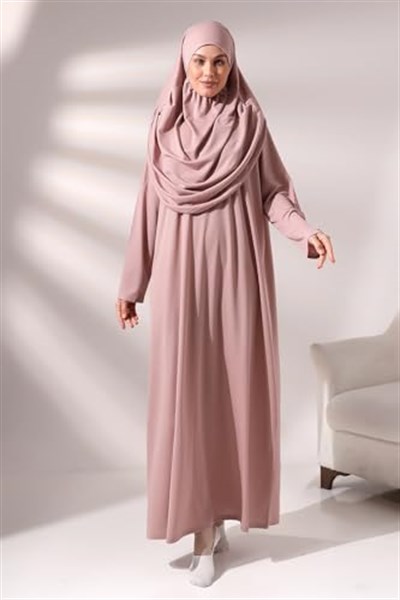 Tek Parça Namaz Elbisesi - Gül Kurusu - 5015