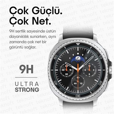 Teknoft Samsung Galaxy Watch 8 Classic 46mm için 2li Paket (2 Adet) Kolay Kurulum Otomatik Hizalama Aparatlı Şeffaf 9H Sertliğinde Gerçek Tem - Seçenekler: Galaxy Watch 5 40mm, Galaxy Watch 5 44mm...