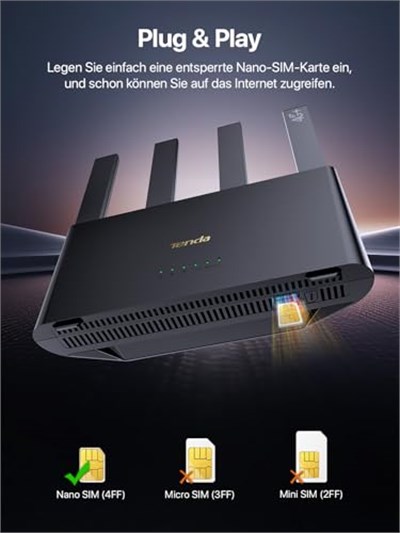 Tenda 4G08 AC1200 Çift Bantlı Wi-Fi 4G+ LTE Yönlendirici