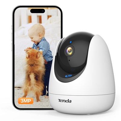 Tenda CP3 1080P Ev Güvenlik Kamerası, Bebek Monitörü/Evcil Hayvan/Yaşlılar için 360 derece WiFi Kamera, Gece Görüşlü İç Mekan Kamerası, Hareket Algılama, 3 Ay Ücretsiz Bulut Depolama