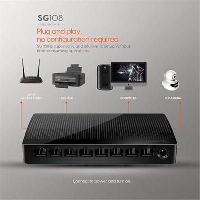 Tenda SG108 8 Port Gigabit Ethernet Masaüstü Dönüştürücü
