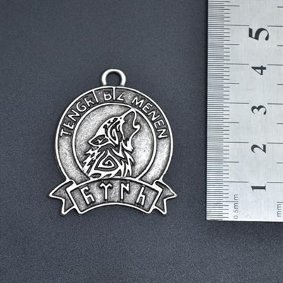 Tengri Biz Menen Göktürkçe Deri ip Kolye - Gümüş Kaplama - Kadın Erkek Kolye - No:835